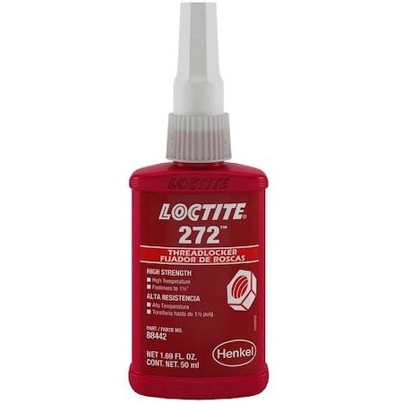 Henkel Anaerobic Threadlocker; High Temperature; Bottle; 50 Ml; Liquid; Threaded Fastener; Red 272 RED 50ML IDH 88442